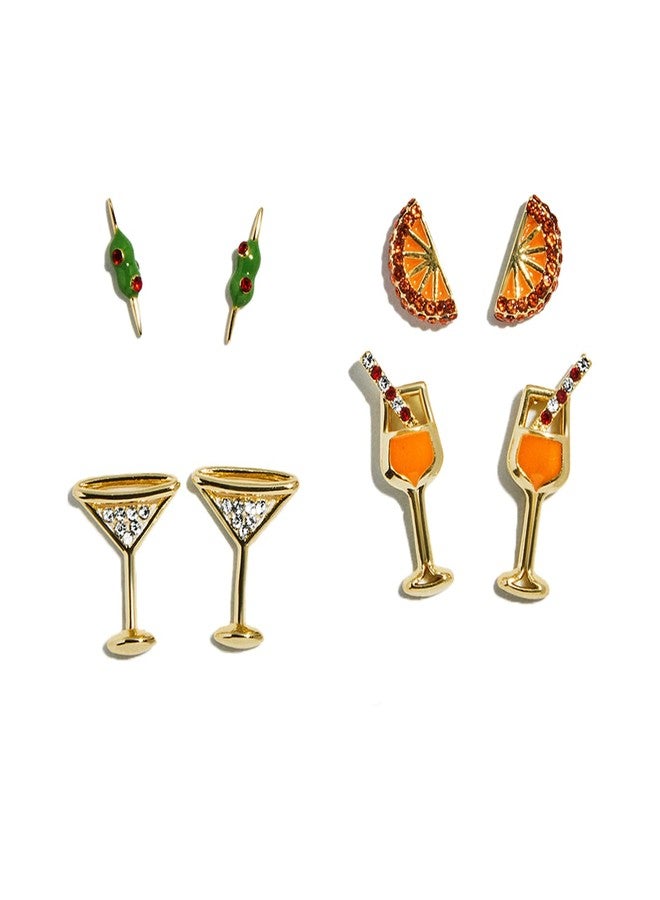 BaubleBar Happy Hour Gift Set of 4 Trendy Earrings, Novelty Jewelry - Image 1